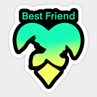 Dog and cat best friend love Sticker